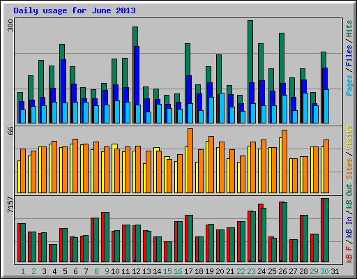 Daily usage for June 2013