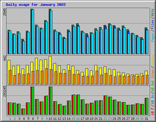 Daily usage for January 2022
