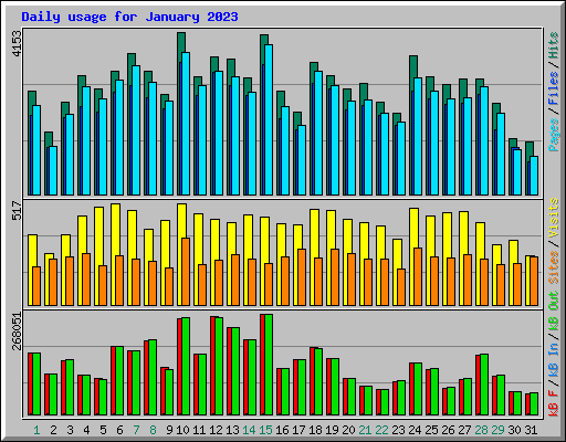 Daily usage for January 2023