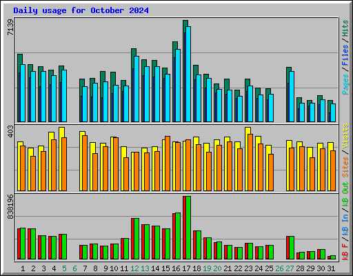 Daily usage for October 2024