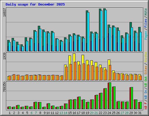 Daily usage for December 2025