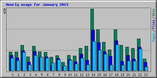 Hourly usage for January 2013