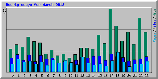 Hourly usage for March 2013
