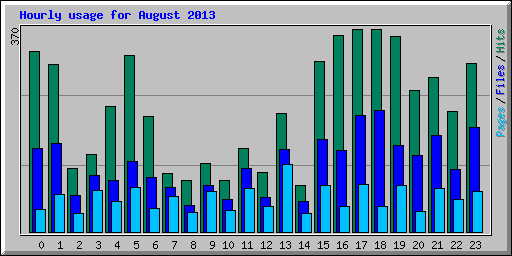 Hourly usage for August 2013