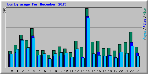 Hourly usage for December 2013