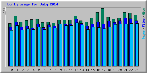 Hourly usage for July 2014