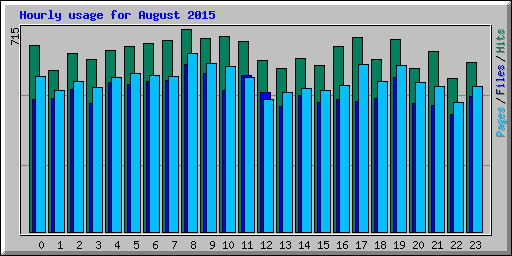Hourly usage for August 2015