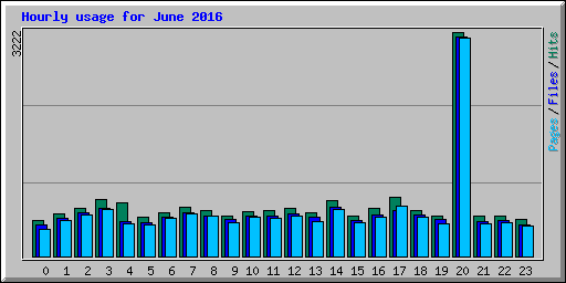 Hourly usage for June 2016