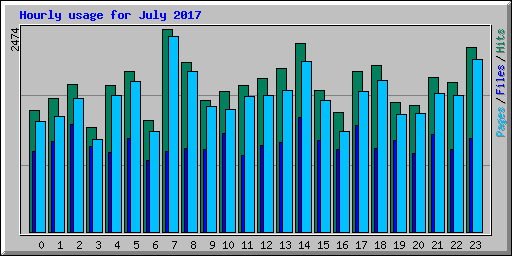 Hourly usage for July 2017