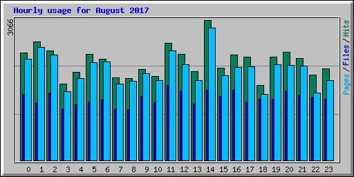 Hourly usage for August 2017