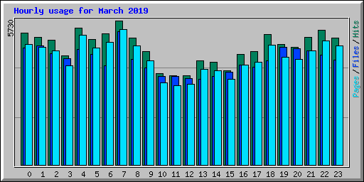 Hourly usage for March 2019