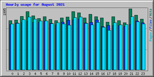 Hourly usage for August 2021