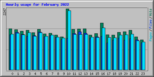 Hourly usage for February 2022
